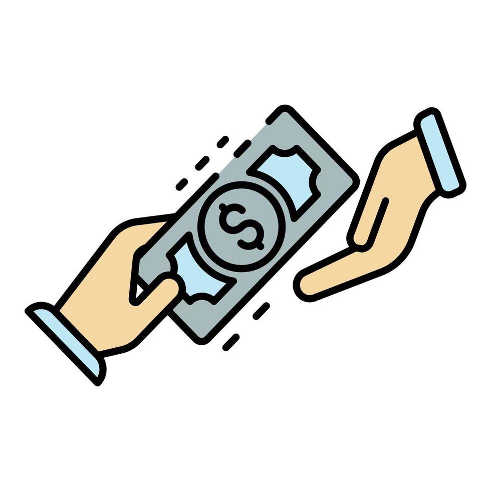 hand-money-exchange-icon-color-outline-vector
